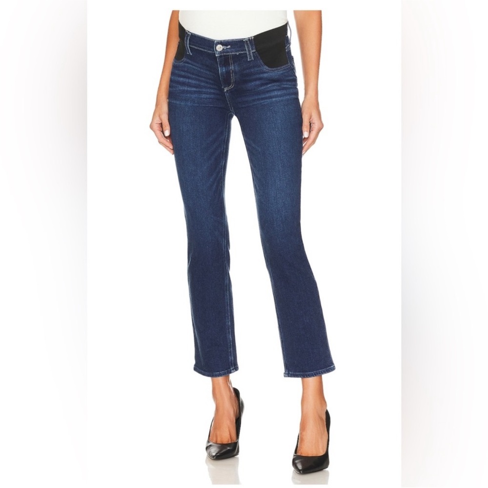 PAIGE Cindy Maternity Straight Leg Jeans In Suncrest Size 26 - Picture 2 of 16